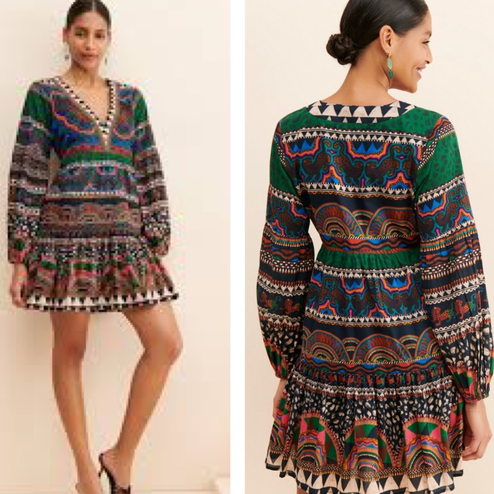 FARM Rio Multicolor Long Sleeve Dress